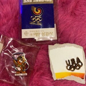 Set of 3 Vintage Minute Maid Sponsor Team USA Olympic Rings and Tiger 1